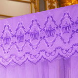 elvesmall Embroidery Lace Pleated Mosquito Net for Bed Square Romantic Princess Queen Size Double Bed Net Canopy Luxury Mosquito Tent Mesh