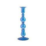 elvesmall Floriddle Retro Candlesticks Taper Candle Holders Tall Candlesticks Decoration Party Blue Vase Home Decor Glass Candle Stand