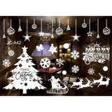 elvesmall white Snowflake Electrostatic Wall Sticker Kid Room Christmas Decoration Window Sticker Decals Decals New Year Natal Home Decor