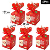 elvesmall Merry Christmas Paper Boxes Treat Boxes For Candy Cookie Apple Box Navidad New year Christmas Decoration Gift Box Bag Kerst noel