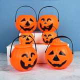 elvesmall 1/3pcs Halloween Pumpkin Bucket Portable Plastic Candy Basket Trick Or Treat Kids Gift Packaging Halloween Party Decor Supplies