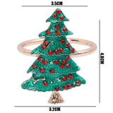 elvesmall  Christmas Napkin Rings Gold Zinc Alloy Bling Napkin Buckle for Christmas Wedding Table Party Decoration New Year Napkin Holder