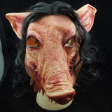 elvesmall  Funny Halloween Scary Pig Head Mask Cosplay Party Horrible Animal Masks Horror Adult Costume Fancy Dress Accessories