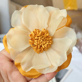 elvesmall 10PCS/Lot 10CM Large Handmade Chiffon Fabric Artificial Flower For Wedding Dress Clothing Hats Headdress Decoration DIY