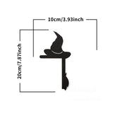 elvesmall 1pcs Black Wooden Halloween Door Frame Decoration Witch Skull Head Pumpkin Hat Cat Ghost Elements Decoration Plate