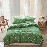 elvesmall  Candy Colours Plum Blossom Double Duvet Cover Set 220x240 Soft Skin Friendly Quilt Cover and Pillowcase Queen Blanket Cover Set