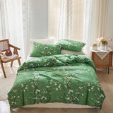 elvesmall Candy Colours Plum Blossom Double Duvet Cover Set 220x240 Soft Skin Friendly Quilt Cover and Pillowcase Queen Blanket Cover Set
