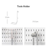 elvesmall DIY Pegboard Accessories Hanging Shelf Storage Hooks Wall Organizer No Punching Crafts Organization For Garage Kitchen Room