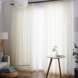 elvesmall Free Customization Sheer Tulle Curtains Shading Heat Insulation Pure Color Rod Pocket for Bedroom Living Room Voile Window