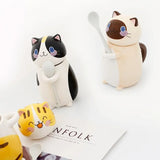 elvesmall  -  1pc Cute Cat Ceramics Coffee Mug with Spoon Novelty Gift Drinkware Milk Tea Couple Cup Kitchenware Birthday Gift Home Decoration