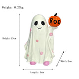 elvesmall Halloween Ghost Hold Pumpkin Decorative Pink Flower Figurine Cute 3d Print Spooky Statue Ornament Gift For Home Office Decor