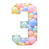 elvesmall 95cm Giant Number Mosaic Balloon Frame 0-9 Balloon Filling Box Kids Birthday Wedding Party Decoration Anniversary Decor