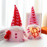 elvesmall  Valentine Gnomes with Light Decor Plush Faceless Doll Elf Dwarf for Valentines Day Gift Home Room Decoration Rudolph Ornament