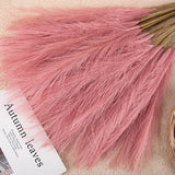 elvesmall 55CM 5/1PCS Fluffy Pampas Grass Boho Decor Flower Fake Plant Reed Simulated Wedding Party Christmas Home Decor Artificial Flower