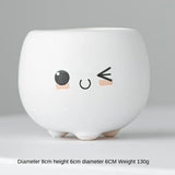 elvesmall  Ceramic Succulent Flower Pot, Cute Cartoon Ornaments, Green Plant, Simple Household Vase, Home Room Decoration