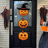 elvesmall Halloween Door Hanging Pendents Party Decors Pumpkin Ghost Bat Happy Halloween Ghost Horror Party Decorations for Home 2024