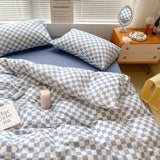 elvesmall Cream Style Pink Yellow Bedding Set Twin Full Queen King Size Bed Linen Girls Adults 180x220cm Bed Flat Sheet Pillowcase Kawaii