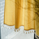 elvesmall Kitchen Door Curtains Japanese Style Solid Color Striped Curtain for Living Room Bedroom Home Decoration Curtain