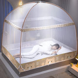 elvesmall  1 Piece Bi-parting Adult Mosquito Net Full-bottom Mosquito Curtain Foldable Bed Tent Canopy Modern Summer Bed Netting Mesh 2M