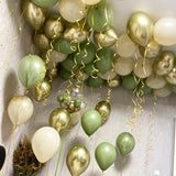 elvesmall 30pcs 10inch Retro Dark Green Chrome Gold Latex Balloons Baby Shower Wedding  Anniversary Birthday Party Decoration DIY Supplies