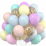 elvesmall 10inch Gold Confetti Metallic Balloons Macaroon Latex Ballon Baby Shower Globos Adult Anniversary Wedding Birthday Party Decor