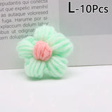 elvesmall 4.5cm Hand-knitted Flower Puff Flower Milk Cotton Wool Hand Hook Flower DIY Hairpin Clothing Accessory Shoes Hats Craft Supplies