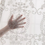 elvesmall  Embroidered White Tulle Sheer Curtains for Living Room Curtains for Bedroom Wedding Voile Flower Drapes Windows Backdrop Europe