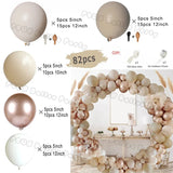 elvesmall  Doubled Cream Peach Boho Balloons Garland Wedding Engagement Decoration Balloon Rose Nude Ballon Arch Global Birthday Decor