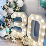 elvesmall 91.5cm Giant Led Light Birthday Number Figure 1st Birthday Anniversary Wedding Baby Shower Decor 30 40 50 Birthday Number Frame