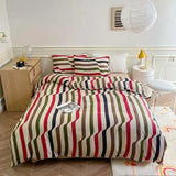 elvesmall Printed 100% Cotton Bedding Set King Size Skin Friendly Pure Cotton Duvet Cover Set with Sheets Quilt Covers Pillowcase Bed Sets