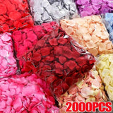 elvesmall 2000/100pcs Artificial Rose Petals Flowers Colorful Silk Roses Fake Petal for Romantic Valentine Day Wedding Party Favors Decor