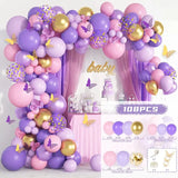 elvesmall Macaron Butterfly Balloon Garland Arch Kit Birthday Party Decor Kids Baby Shower Girl Latex Ballon Chain Wedding Party Supplies
