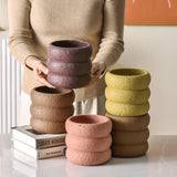 elvesmall  Nordic cement pot simple personality creative literary green plant succulent pot vase home room decoration gardening supplies