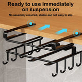 elvesmall  Kitchen Under Cabinet Basket Storage Shelf Cutting Board Rack Kitchen Closet Rack Under Desk Cabinet Office Bathroom Organizers