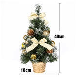 elvesmall  Mini Artificial Christmas Tree Home Bedroom Desktop Ornament Red Bow Pine Cone Party Christmas Decoration for Home Gifts