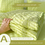 elvesmall  Summer quilt Comforter quilt Seersucker  household machine washable suitable Cool and refreshing  Blanket