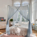 elvesmall 1.5*2M White Four Corner Outdoor Camping Mosquito Canopy Net With Storage Bag Insect Tent Protection Bedroom Full Netting