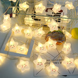 elvesmall  LED Star Lights Smile Star Night Lights String Lights Decoration Battery/USB Recharge Bedroom Decorations Gift Lamps for Kids
