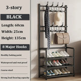 elvesmall Floor Shoe and Hat Rack Strong Load-bearing Clothes Hat Coats Shoes  Living Room Organizer Bedroom Hanger Cabinet Storage Rack