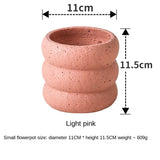 elvesmall  Nordic cement pot simple personality creative literary green plant succulent pot vase home room decoration gardening supplies