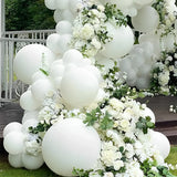 elvesmall 115pcs White Memorial Day Party Arch Background Baby Shower Supplies Event Celebration Decor Kids Birthday Balloon Garland Kits