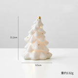 elvesmall Ceramic Christmas luminous snowman luminous car small desktop home ornament Christmas gift