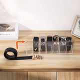 elvesmall 7 Compartment Transparent Acrylic Storage Box Watch and Tie Storage Box Jewelry Organizer Home Decoration
