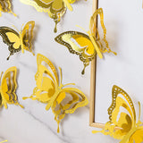 elvesmall 12/24pcs 3D Laser Butterfly Wall Sticker Wedding Wall Window Decal Summer Butterfly Birthday Party DIY Party Sticker Home Decor