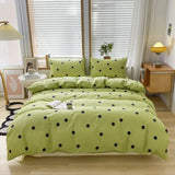 elvesmall Fashion Bedding Duvet Cover Set Bed Sheet Pillowcase 100% Cotton Bedspread Bed Linen Nordic Classic Home Textile Soft Breathable
