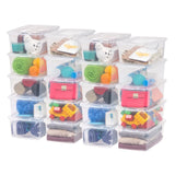 elvesmall 5 Qt. (1.25 Gal.) Small Stackable Plastic Closet Storage Box, Clear, Set of 20 Stackable Design