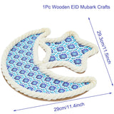 elvesmall Mubarak Decor Wooden Tray Ramadan Decoration for Home Islamic Muslim Party Decor Mubarak Ramadan Kareem Gift Eid Al Adha