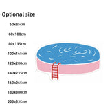 elvesmall Creative Rug Summer Swimming Pool Party Trend Elements Home Decor Living Room Carpet Love Fluffy Plush Bedroom Bedside Mat