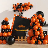 elvesmall Orange and Black Latex Balloon Arch Kit, Used for Decorating Birthday Parties, Halloween, Holiday Celebrations, Anniversaries