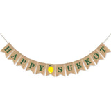 elvesmall Happy Sukkot Flags, Holiday Party Supplies, Fruit Wreaths for Celebration Decorations